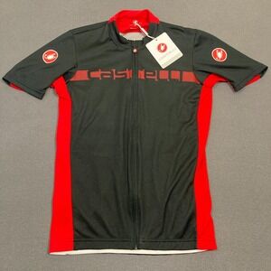 Castelli Prologo 4 Full Zip Short Sleeve Cycling Jersey Mens Large Black Red